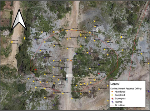 Figure 1: Map of the East 400 Planned Pit Area Showing Hole Locations -- Drill holes are spaced at 5m intervals, testing gaps in the resource model and measuring contact between sulfide and oxide mineralization. (Photo: Business Wire)