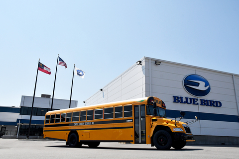 Blue Bird premiers its next-generation Vision electric school bus at STN Expo West. The state-of-the-art electric vehicle features an extended range, faster battery charging capabilities, and an increased seating capacity. Blue Bird’s new Type C school bus will be on display from July 14-19, 2023, in Reno, Nev. (Photo: Business Wire)