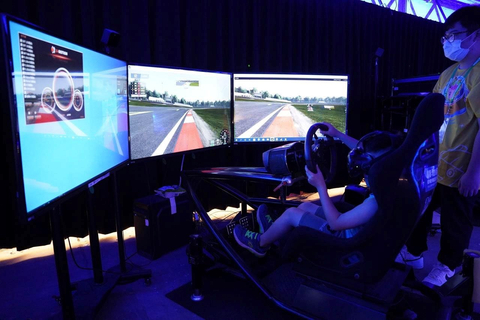 Inside the Multiverse Pavilion, the facility "MR Car Racing" allows visitors to experience the excitement via immersive MR technology. (Photo: Business Wire)