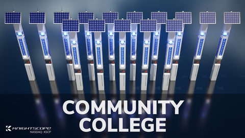 original Community college places order for 15 K1 Blue Light Towers. City of Albuquerque hosts Knightscope Robot Roadshow. (Photo: Business Wire)