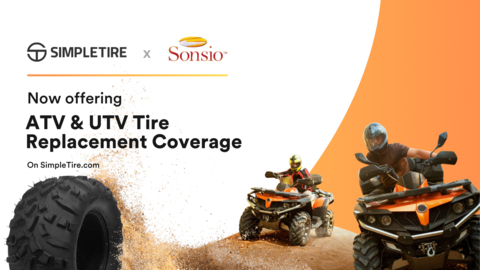 SimpleTire partners with Sonsio Vehicle Protection to Introduce ATV & UTV Tire Replacement Coverage on SimpleTire.com (Graphic: Business Wire)