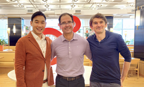 from left to right: Saeju Jeong, co-Founder and Executive Chairman; Geoff Cook, CEO; Artem Petakov, co-Founder and President (Photo: Business Wire)