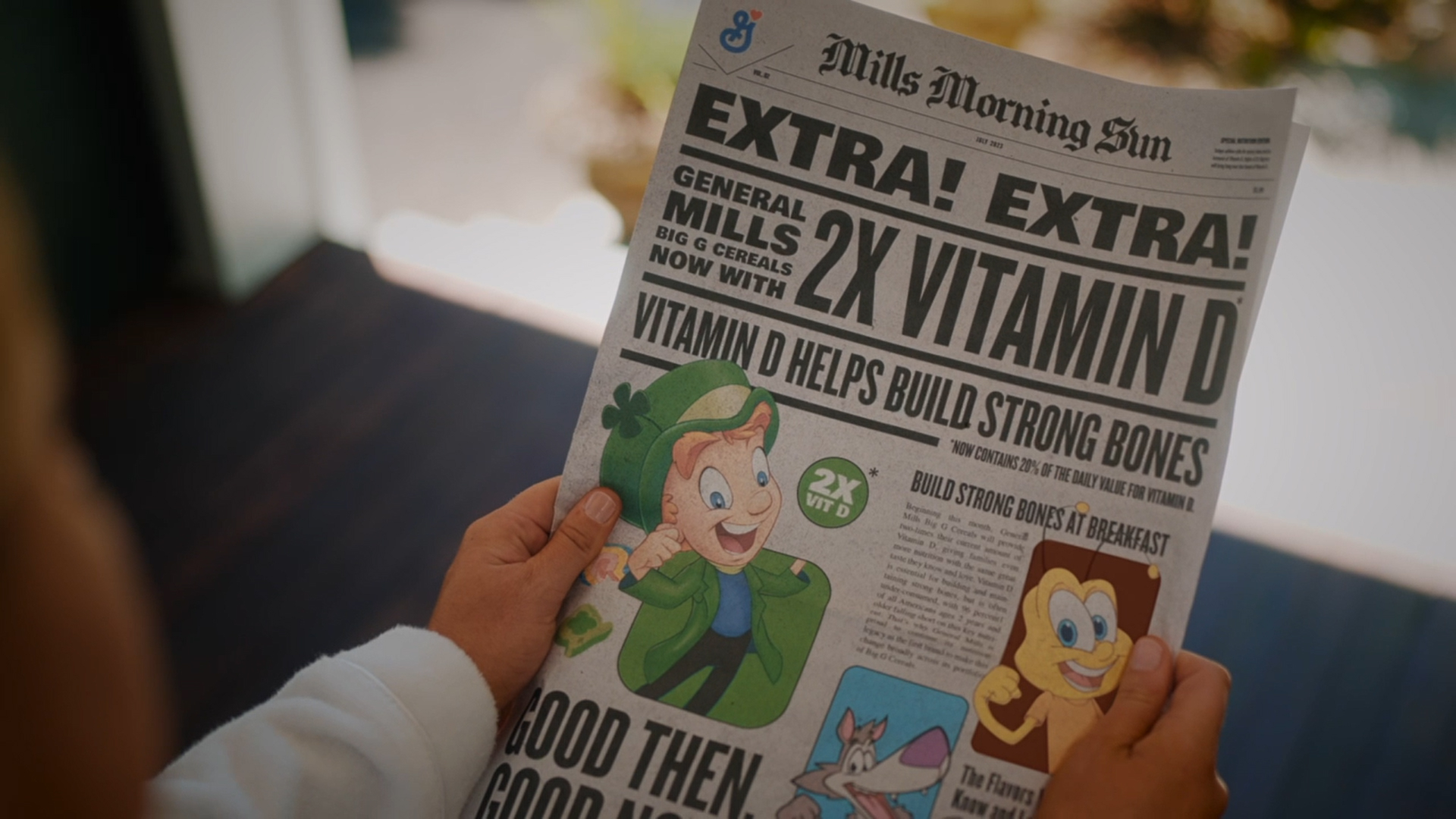 General Mills brings BIG news to the breakfast table this summer, doubling Vitamin D in Big G Cereals.
