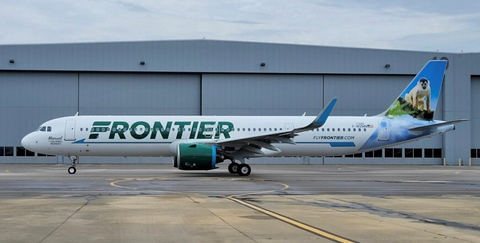 original Airbus A321neo leased by Aviation Capital Group to Frontier Airlines features “Manuel the Squirrel Monkey.” (Photo: Business Wire)