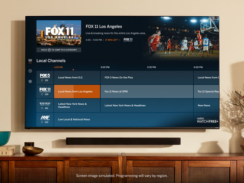 VIZIO Launches New Local Channel Category in WatchFree+ Streaming Service — Adding 20 Channels (Photo: Business Wire)
