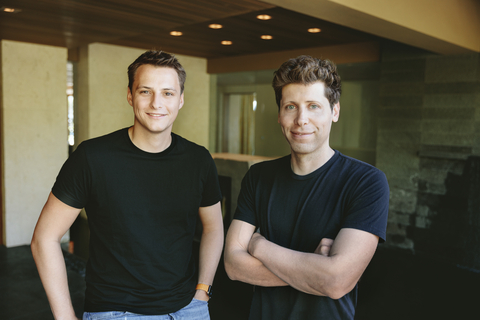 Worldcoin Project Co-founders Alex Blania (L) and Sam Altman (R). (Photo: Business Wire)