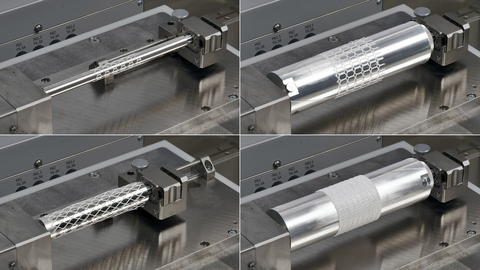 The PrintRoll™ rotating build platform for use with the Desktop Health 3D-Bioplotter is designed to bioprint complex cylindrical medical devices of different diameters, customized to the needs of young and adult patients. The device will enable bioprinting of medical solutions for the body’s thousands of miles of vascular, digestive, respiratory, and reproductive channels. (Photo: Business Wire)