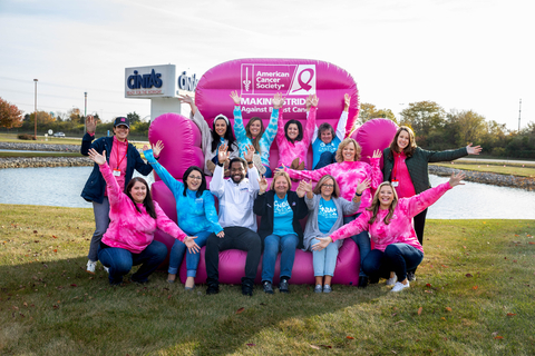 thumbnail Cintas Corporation has published its Fiscal Year 2023 Impact Report, which includes information and giving data about the company’s philanthropic initiatives that it supported during the last fiscal year through Cintas Cares. Pictured here is an image taken at the company's Mason, Ohio, corporate headquarters during its October 2022 cancer apparel fundraiser that benefited the American Cancer Society. (Photo: Business Wire)