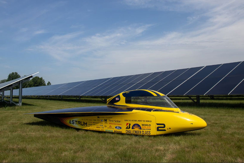 The University of Michigan “Astrum” Solar Car Powered by Amprius Batteries (Photo: Business Wire)