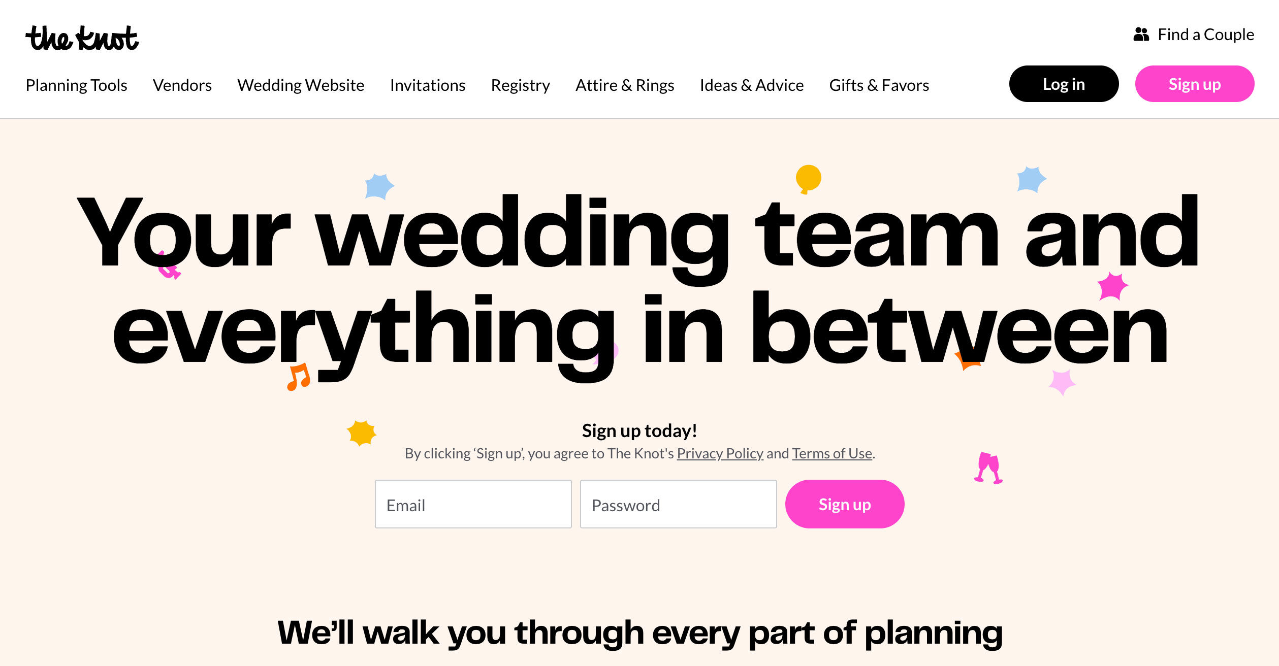 spots opportunity and launches its own wedding registry