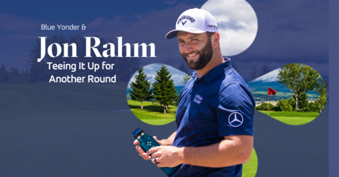 original Blue Yonder, the leader in digital supply chain transformations, and Jon Rahm, one of the world’s top-ranked golf super stars, announce a new multiyear extension of their partnership. (Graphic: Business Wire)
