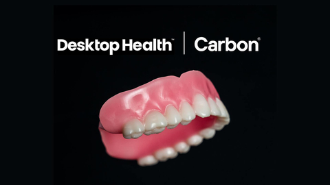 As part of new collaboration, Desktop Health's premium Flexcera™ family of resins will be available to users of Carbon 3D printers, enabling more patients to take advantage of digital dentures and other dental restorations that are strong, life-like, and deliver exceptional performance at an affordable price. (Graphic: Business Wire)