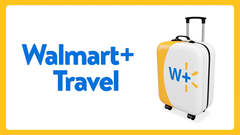 Walmart+ members can now book travel through WalmartPlusTravel.com (Graphic: Walmart)