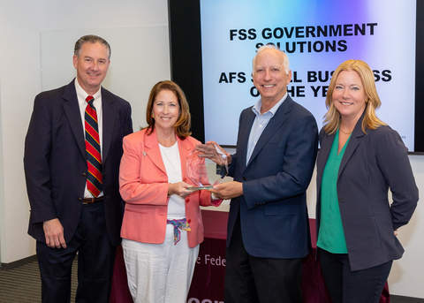 Left to Right: • G. Keith Ebersole, Executive Vice President, FSS Government Solutions • Mary Fran Ebersole, President, FSS Government Solutions • John Goodman – CEO, Accenture Federal Services • Elaine Beeman – Senior Managing Director - Civilian Portfolio, Accenture Federal Services (Photo: Business Wire)