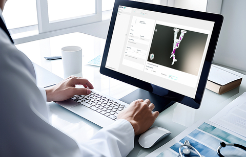 The Axial INSIGHT platform allows medical device companies the ability to accelerate their patient-specific programs quickly by being able to process more patient data with the same resources. This 3D data can then be used to design personalized devices and surgical kits that include surgical plans, models, and surgical guides, that can be 3D printed on a variety of printers including Stratasys systems from Digital Anatomy 3D printers to production-scale additive manufacturing systems. (Photo: Business Wire)