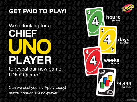 UNO Brand Launches Nationwide Search for Chief UNO Player to Debut Its Newest Game: UNO Quatro (Graphic: Business Wire)