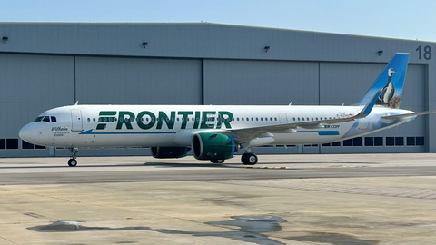 Airbus A321neo leased by Aviation Capital Group to Frontier Airlines features “Wilhelm, THE STELLER’S EIDER.” (Photo: Business Wire)