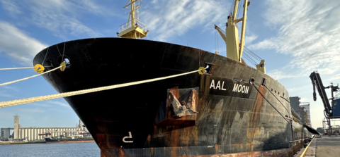 AAL Moon preparing to load the first spodumene concentrate from NAL (Photo: Business Wire)