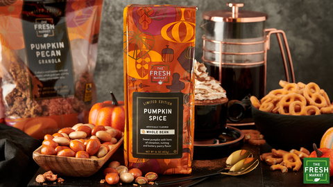The Fresh Market has begun rolling out fall and pumpkin spice products in all of its stores, including a brand new look for its private label products! (Photo: The Fresh Market)
