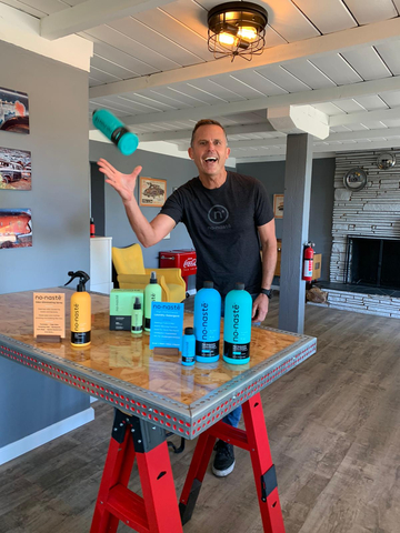 original Nonaste Co-founder/CEO Andy Voggenthaler pictured here with Nonaste’s high-performance laundry detergents and disinfecting sports sprays. Nonaste products use a proprietary scientific formula that eradicates nasty odor-causing bacteria, oil, and grime – even residue left from other detergents – while actively restoring fabric integrity and extending the life of activewear. Nonaste’s products range from $10.99 to $59.99, are biodegradable, color safe, and phosphate free, with no animal testing. Nonaste Zen Fresh detergent was ranked "Best Smelling Performance Laundry Detergent" by Gear Patrol. Nonaste donates 10% of net profits to Challenged Athletes Foundation, creating opportunities for individuals with physical challenges through critical adaptive sports equipment, coaching, programs, and encouragement to stay active. www.nonaste.com (Photo: Business Wire)
