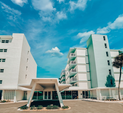 Historic Apollo-era apartment community, built for aerospace professionals, has been redeveloped by DLP Capital and will reopen as Dream Space Coast. The Florida property is across from today's launch sites and is now on the National Register of Historic Places. (Photo: Business Wire)