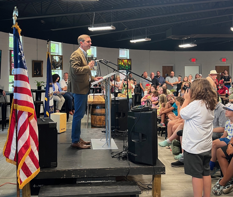 original Gov. Beshear speaks to eastern Kentucky residents on the anniversary of the July 2022 floods. (Photo: Business Wire)