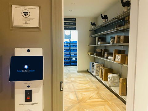The Smart Package Room® system transforms package visibility, reduces labor demands, optimizes storage space and enhances resident satisfaction. (Photo: Business Wire)