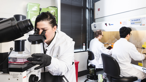 AAHI RNA vaccine team evaluating preclinical data in the AAHI laboratory in Seattle, WA. (Photo: Business Wire)