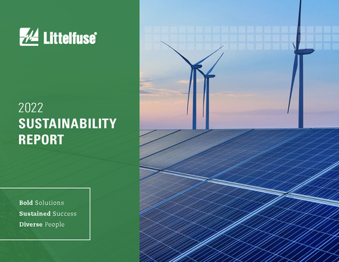 "Littelfuse is honored to share our third annual sustainability report, which showcases our unwavering commitment to our values and driving positive change in the world." - Dave Heinzmann, President & CEO. We are proud of the progress we have made in our sustainability program over the past year; our 2022 Sustainability Report includes highlights in the following three areas: environment - we are committed to conducting our manufacturing operations in a manner that minimizes our environmental impact while protecting our employees and communities; social - we demonstrate our commitment to our employees every day; we recognize by creating a culture where individuals are empowered to perform at their best, our organization operates at its fullest potential; and governance - we have a strong foundation based on global policies and procedures, and we know ethical decision-making and relationships based on trust are critical components of our continued long-term success. (Graphic: Business Wire)