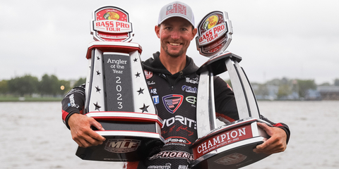 Favorite Fishing pro Matt Becker of Ten Mile, Tennessee, weighed a five-bass limit totaling 22 pounds, 11 ounces to earn his first Bass Pro Tour win and the top award of $100,000 at the Major League Fishing (MLF) Bass Pro Tour Minn Kota Stage Seven at Saginaw Bay Presented by Suzuki. (Photo: Business Wire)
