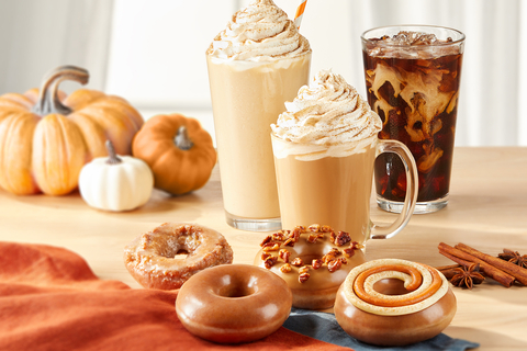 Brand kicks off Pumpkin Spice Season with more delicious products, including two new doughnuts, returning Pumpkin Spice Original Glazed® and spiced coffees. (Photo: Business Wire)