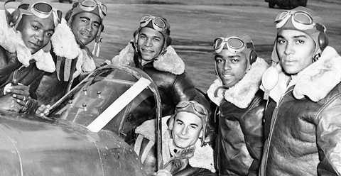The traveling RISE ABOVE exhibit. which tells the story of the Tuskegee Airmen (pictured) and the Women Airforce Service Pilots (WASP), is coming to the Manassas Airport from August 21-27 thanks, in part, to John Marshall Bank. (Photo: Business Wire)