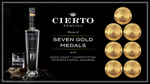 Cierto Tequila Wins Seven Gold Medals at the 2023 Craft Competition International Awards (Photo: Business Wire)
