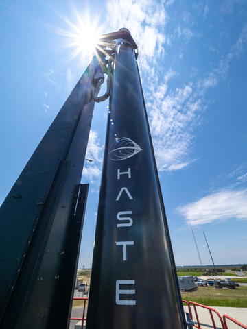 Rocket Lab's HASTE launch vehicle stands tall on the pad at Launch Complex 2 at the Mid-Atlantic Regional Spaceport within NASA's Wallops Flight Facility (Photo: Business Wire)