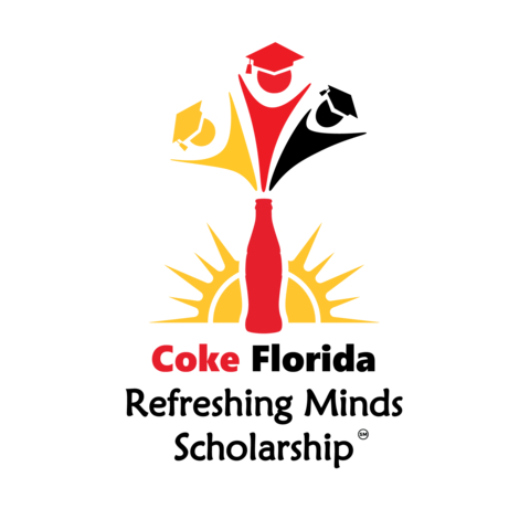 Coca-Cola Beverages Florida, LLC partners with Florida Prepaid College Foundation to launch a ten-year, $2.8M scholarship program. The newly established Coke Florida Refreshing Minds Scholarship will cover tuition and most fees for students attending a Florida public four-year university, two-year college, or technical/vocational school. (Graphic: Business Wire)