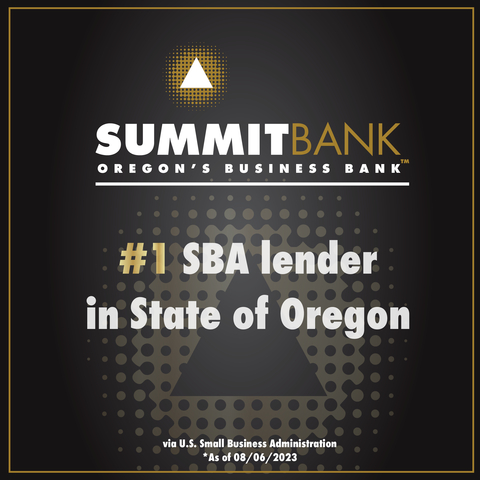 Summit Bank recently achieved a milestone for being the #1 Small Business Administration lender for 7(a) loans in State of Oregon (Graphic: Business Wire)