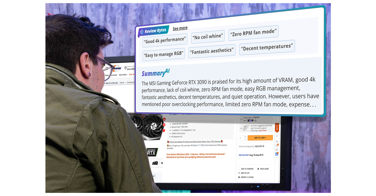 Newegg's ChatGPT-powered review summaries could help you pick your