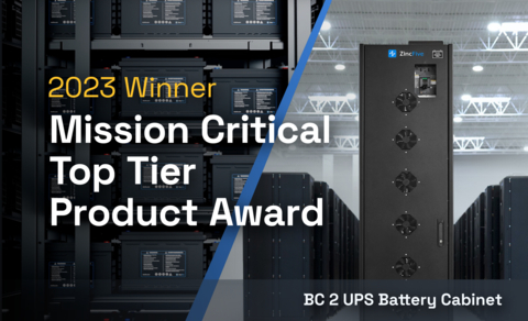 original ZincFive’s BC Series UPS Battery Cabinets are the first nickel-zinc battery energy storage solutions with backward and forward compatibility with megawatt class UPS inverters. (Graphic: Business Wire) 