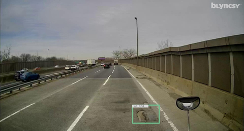 Automated pothole detection is a critical variable, as potholes grow when snowplows and cold weather impact the roadway. Blyncsy uses AI to detect these automatically. Image courtesy of Bentley Systems.