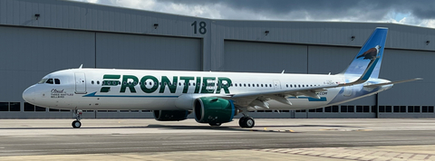 Airbus A321neo leased by Aviation Capital Group to Frontier Airlines features “Cloud, THE THREE-WATTLED BELLBIRD.” (Photo: Business Wire)