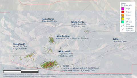 Figure 1. Overview of relative locations of Ikkari and Ikkari North (plan view) (Photo: Business Wire)