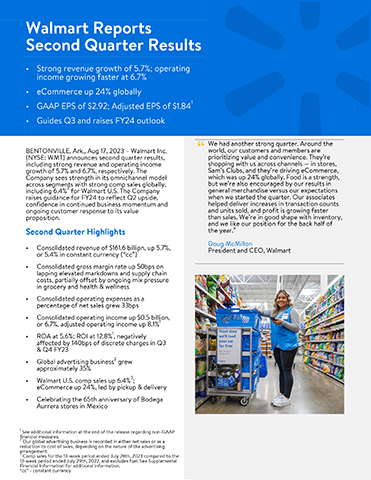 Walmart Revenue Growth Of 5.7%; Operating Income Growing Faster At 6.7% ...