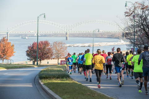 St. Jude Memphis Marathon® Weekend, presented by Juice Plus+ announces new race courses for the Dec. 2, 2023 event that take participants on a scenic journey through the heart of Memphis to support the lifesaving mission of St. Jude Children’s Research Hospital®. A highlight of the new marathon and half marathon route includes a return to the Mississippi riverfront with views of the Hernando de Soto bridge and the renovated Tom Lee Park. Runners can enjoy the beauty of Memphis’s historic neighborhoods and landmarks while gaining inspiration running through the St. Jude campus as they make their way toward the finish line. (Photo: Business Wire)