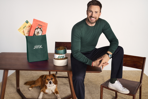 Jinx ambassador Chris Evans and his dog Dodger pictured above. (Photo: Business Wire)