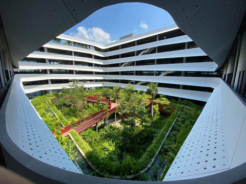 The architecture of F-Town 3 is inspired by the concept of a "tropical rainforest," aiming to create a creative and sustainable working environment for employees. (Photo: Business Wire)