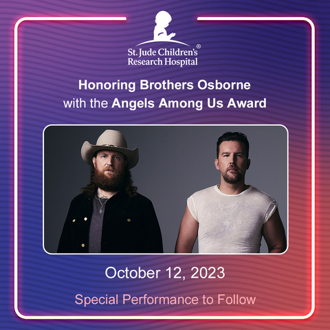 Brothers Osborne will be recognized this October with the 2023 Angels Among Us Award for outstanding commitment to the children and families of St. Jude Children’s Research Hospital® (Photo: Business Wire)