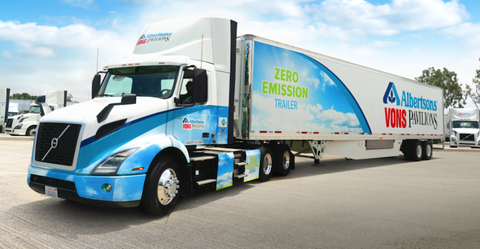 Albertsons Companies' entire private truck fleet is certified by the EPA’s SmartWay program to advance supply chain sustainability and freight transportation efficiency. Photo Courtesy: Albertsons Companies