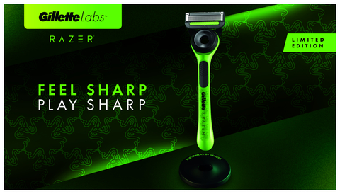 Feel Sharp, Play Sharp: Gillette and Razer Team Up for the Ultimate Collaboration in Grooming and Gaming. To learn more, visit gillette.com/razer. (Graphic: Business Wire)