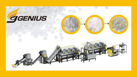 Genius Plastic Washing Recycling Line features the Screw Press Dewatering Machine, also known as Squeeze Dryer, as its most critical component.
