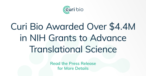 Curi Bio Awarded Over $4.4M in NIH Grants to Advance Translational Science – Read the Press Release for More Details (Graphic: Business Wire)